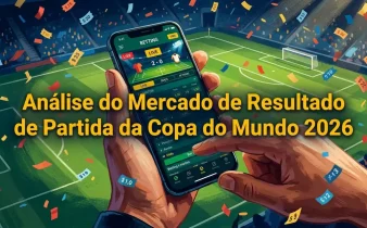 Hands placing a bet pitch-side, analyzing Copa do Mundo 2026 match results.